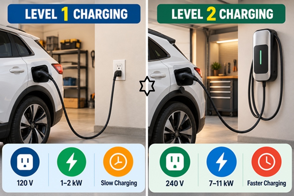 Level 1 vs Level 2 EV Charging